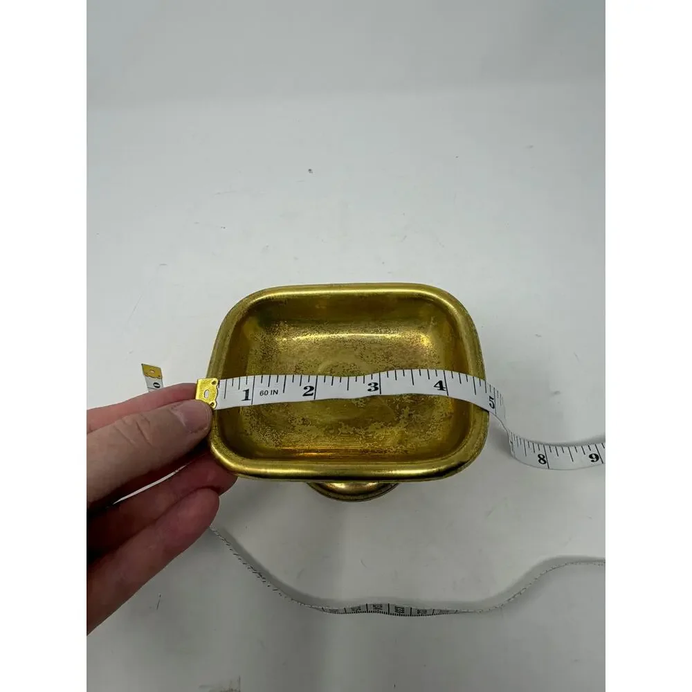 Vintage brass pedestal soap dish